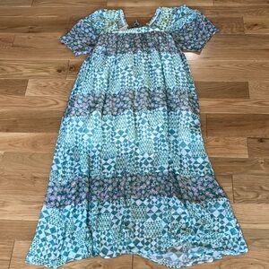 NWT DAVI & DANI Floral and quilt print maxi Dress
